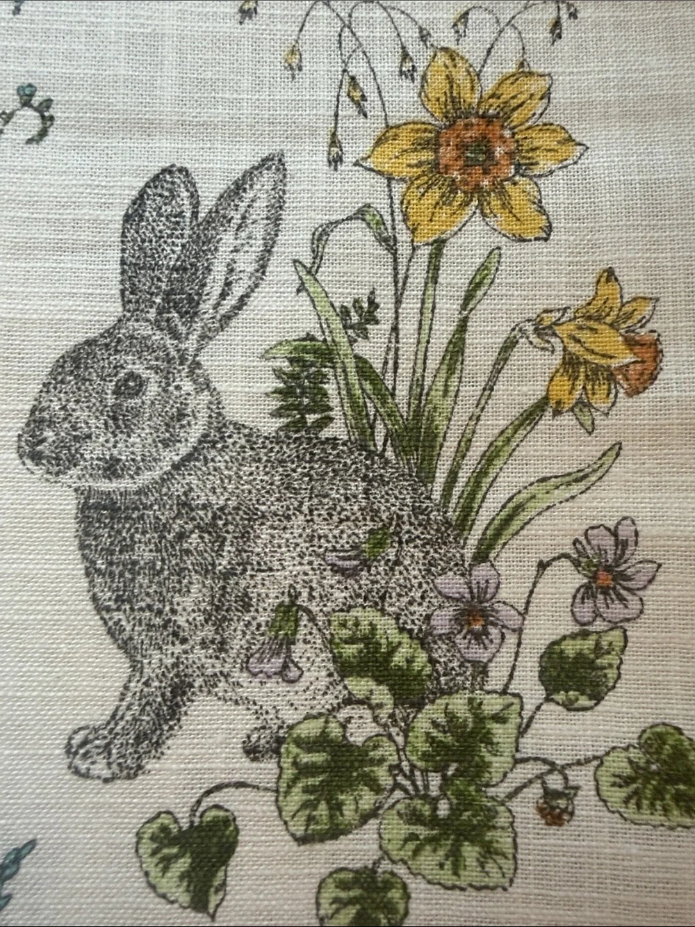 Rachel Ashwell The Farmhouse Bunny Table Cotton Pastel Botanical Rabbit 120 x 80